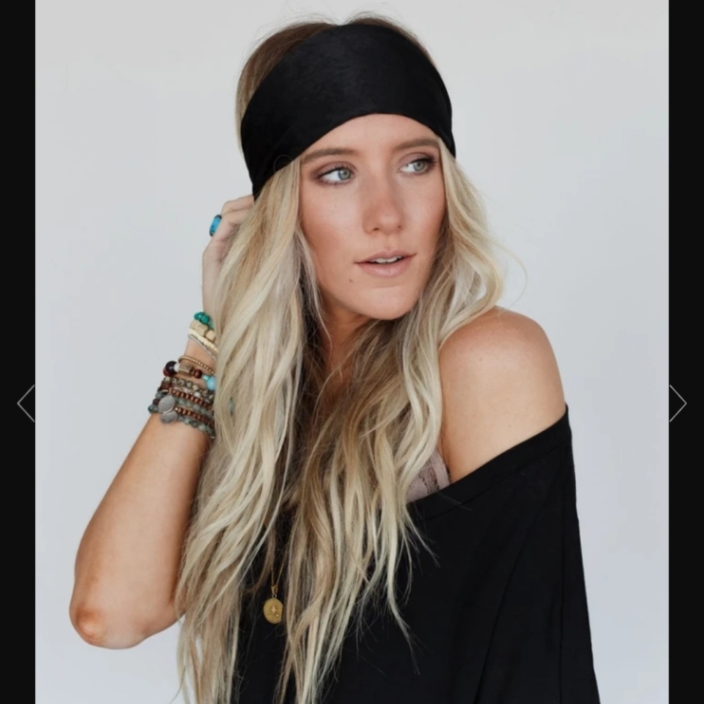 NWT 3BN Daydreamer Silky Headband Blk